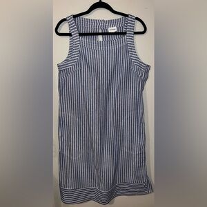 For Cynthia Blue and White Striped Mini Dress